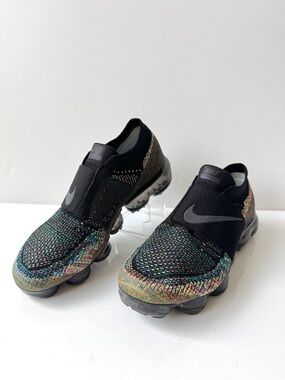 Nike Air VaporMax Flyknit Moc Sneakers in Black/Anthracite-Volt Size 8